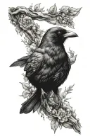 crow and robin bird tattoo design idea