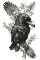 crow and robin bird tattoo design idea