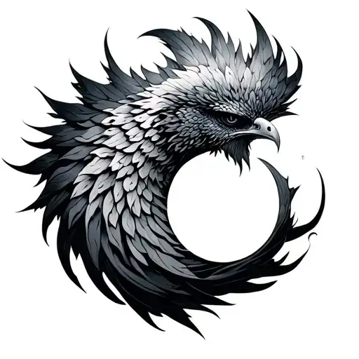 Phoenix Semicolon tattoo design idea