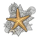 adoption symbol intertwined with starfish tucked inside tattoo design idea
