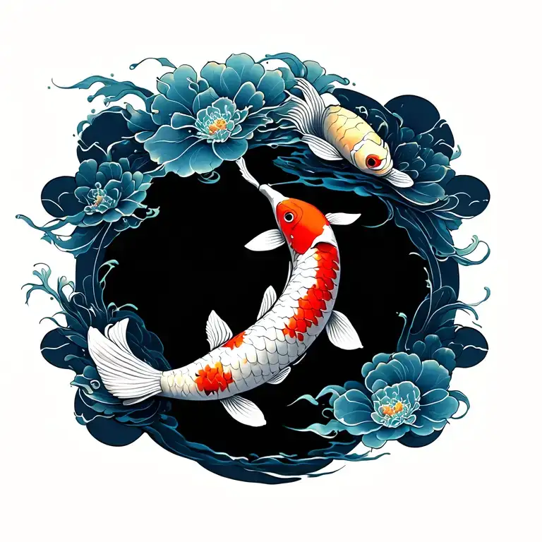 koi fish tattoo design idea