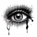 traditional crying eye tattoo design idea