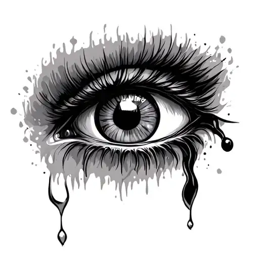 traditional crying eye tattoo design idea