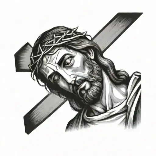 Jesus carrying the cross tattoo design idea