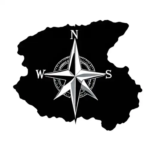 compass star cuban tattoo design idea