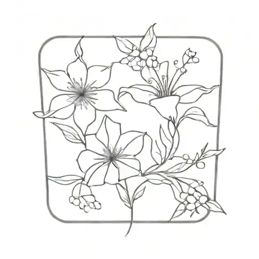 rose, honeysuckle, morning glory, aster flowers  tattoo design idea