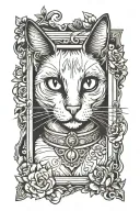 Siamese cat in a picture frame tattoo design idea