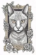 Siamese cat in a picture frame tattoo design idea