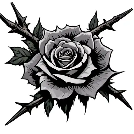 wwe with bloodline with roses and thorns tattoo design idea