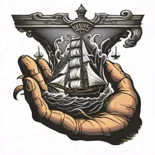 burn the ships sailing towards for hand tattoo design tattoo design idea