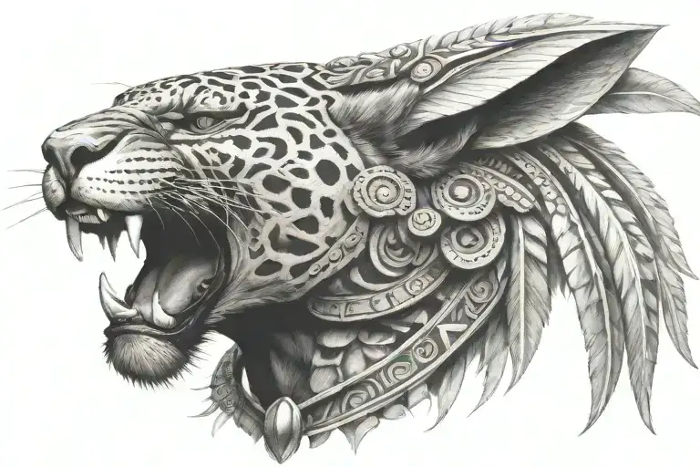 aztec jaguar warrior tattoo design idea