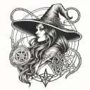 wicca witch  tattoo design idea
