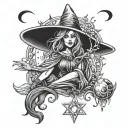 wicca witch  tattoo design idea
