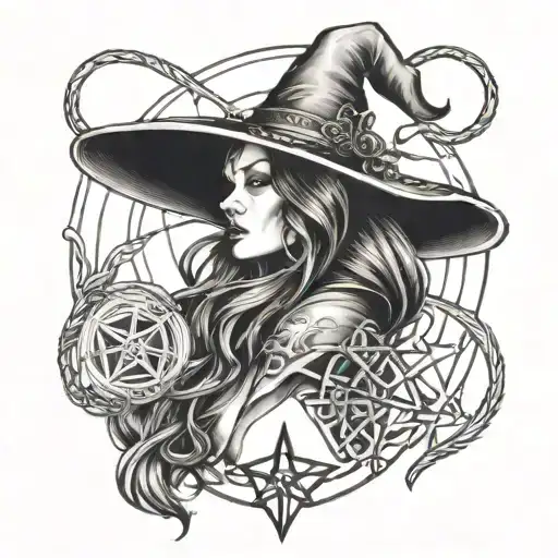 wicca witch  tattoo design idea
