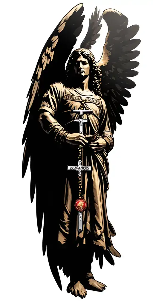 st michael archangel, veteran marine corps, rosary, warrior, battle, 4 variations. tattoo design idea
