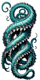 Kraken tentacle wrapped tattoo design idea