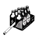 6 pack of beer and pack of cigarettes next to it tattoo design idea