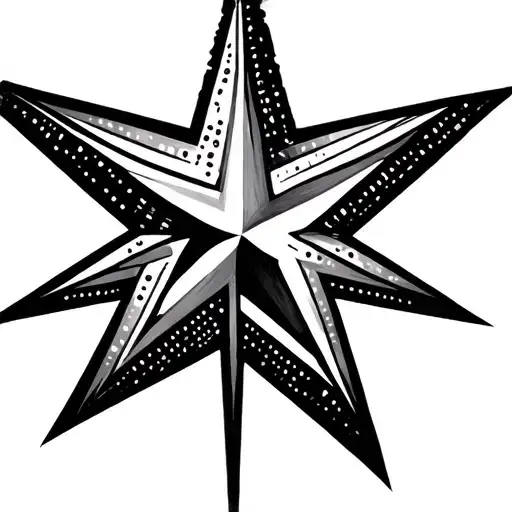 center star with Morse code pattern forming strength  tattoo design idea