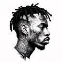 astroworld travis scott head profile holding tattoo design idea