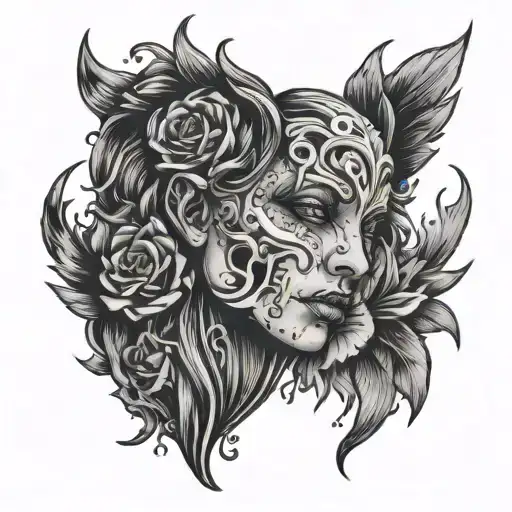 heart broken face tattoo tattoo design idea
