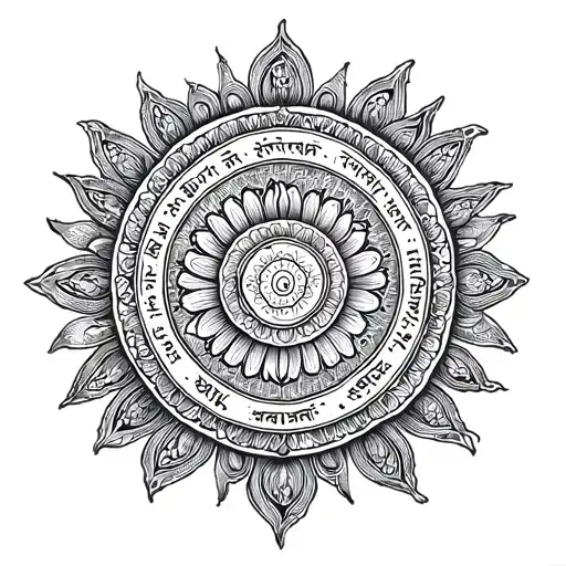 Gayatri mantra tattoo design idea