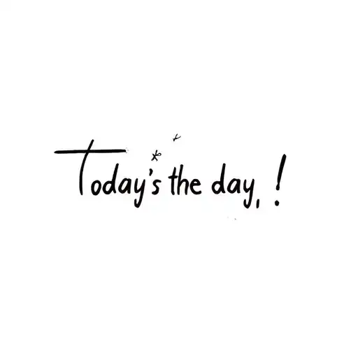 "Today's the day!" line tattoo with a cross tattoo design idea