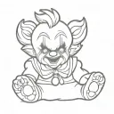pennywise teddy bear tattoo design idea