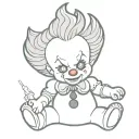 pennywise teddy bear tattoo design idea