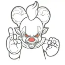 pennywise teddy bear tattoo design idea
