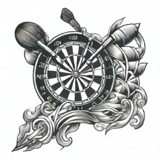 throwing darts tattoo design idea