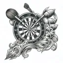 throwing darts tattoo design idea