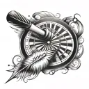 throwing darts tattoo design idea