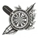 throwing darts tattoo design idea