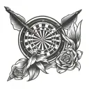 throwing darts tattoo design idea