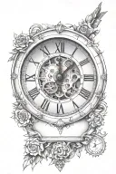 clock face with roman numerals tattoo design idea