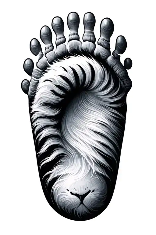 Capricorn Leo baby footprint tattoo design idea