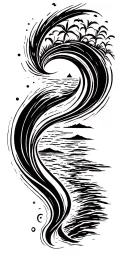 beach tattoo design idea