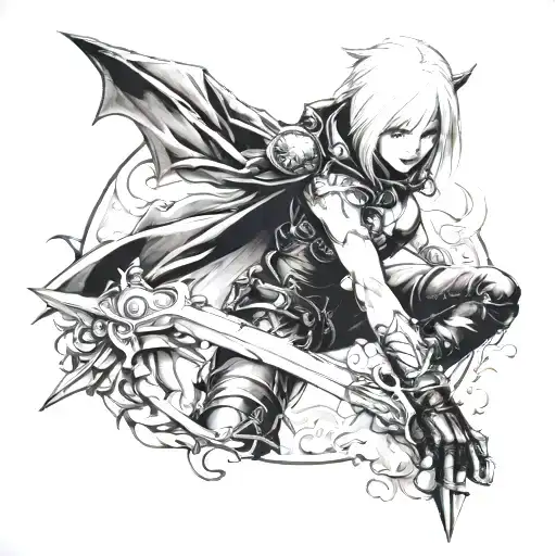 lady from devil may cry tattoo design idea