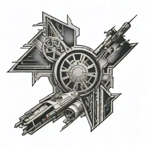 Star Wars logo combined tattoo design idea