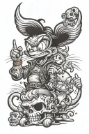 90's cartoon characters tattoo design idea