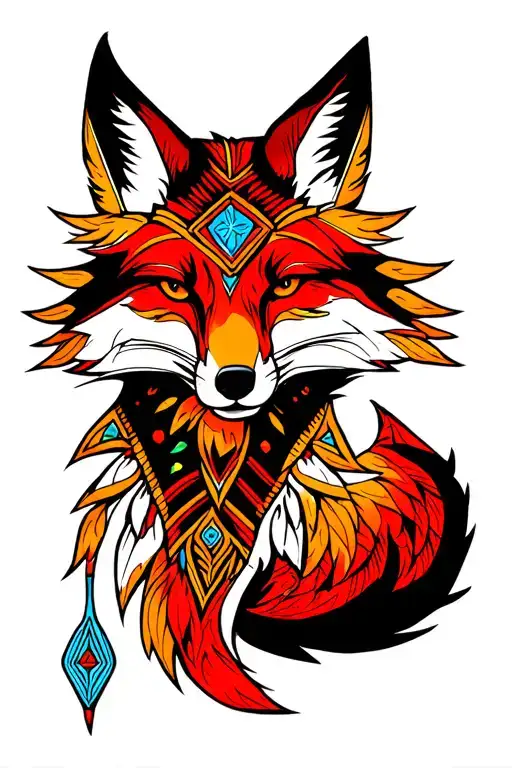 cherokee fox spirit symbol tattoo design idea
