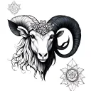 Create a black and white simpleton yet beautiful Aries and Virgo combined tattoo on the form of a flash sheet  tattoo design idea