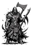 Ałowian warrior with an ax with elements of Swarogs etc. But there is to be a black and white picture tattoo design idea
