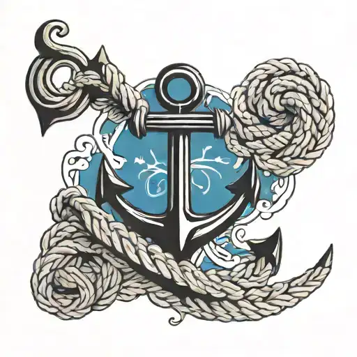 anchor with rope tattoo design idea