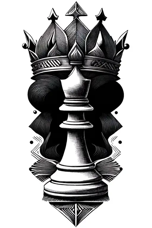 king chess piece tattoo design idea