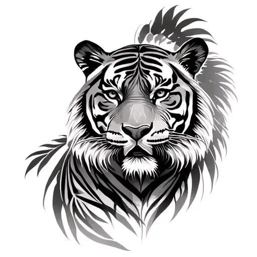 Indian tiger and a fiji arm band tattoo design idea