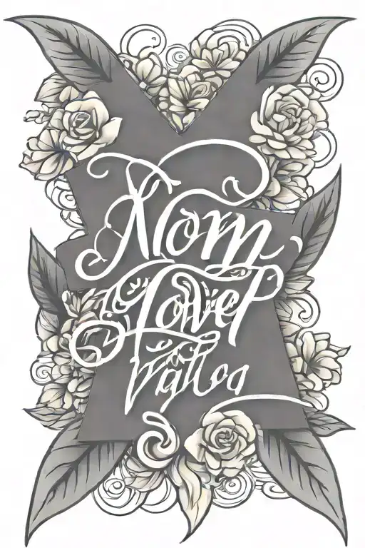 mom love tribute with name incorporated tattoo design idea