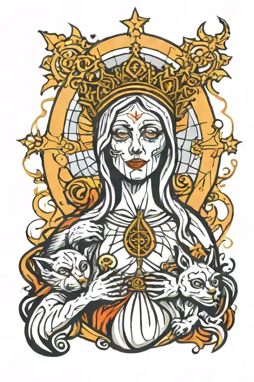 pierced and tattooed psychopathic mother Mary   tattoo design idea