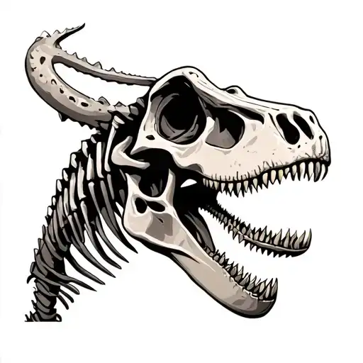 Dinosaur Skeleton tattoo design idea