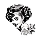 Black Pin Up Girl tattoo design idea